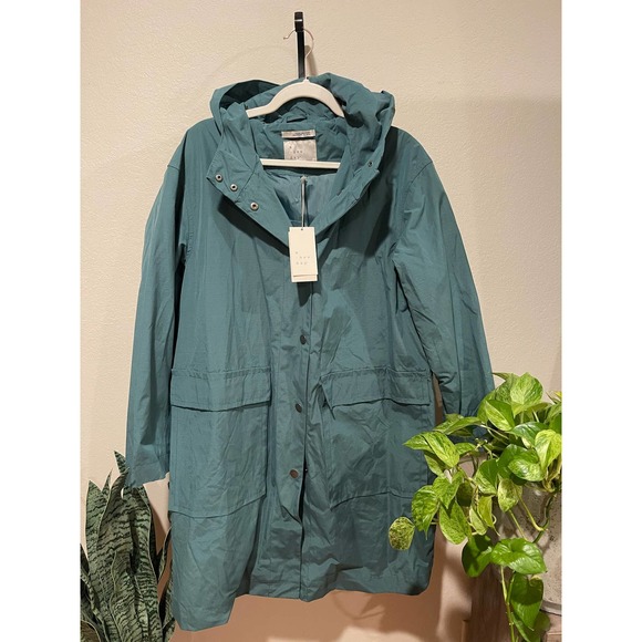 a new day Jackets & Blazers - NWT A New Day Women’s Green Water Resistant Trench Coat Jacket